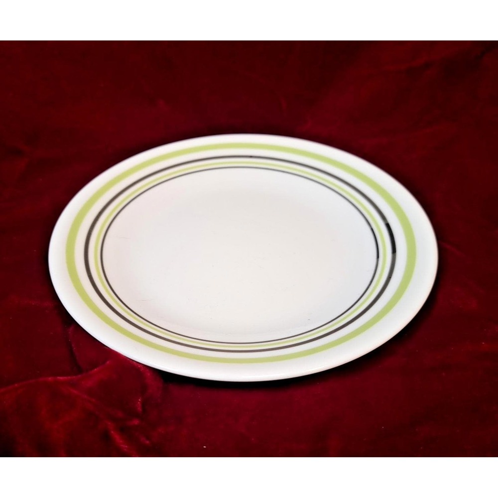 Corelle Garden Skatch Bands Bread Dessert Plate Green Rings 6.75"